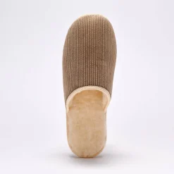 Schoenen|Schoenen Heren<Blancheporte Stille muiltjes in velours met wolvoering taupe