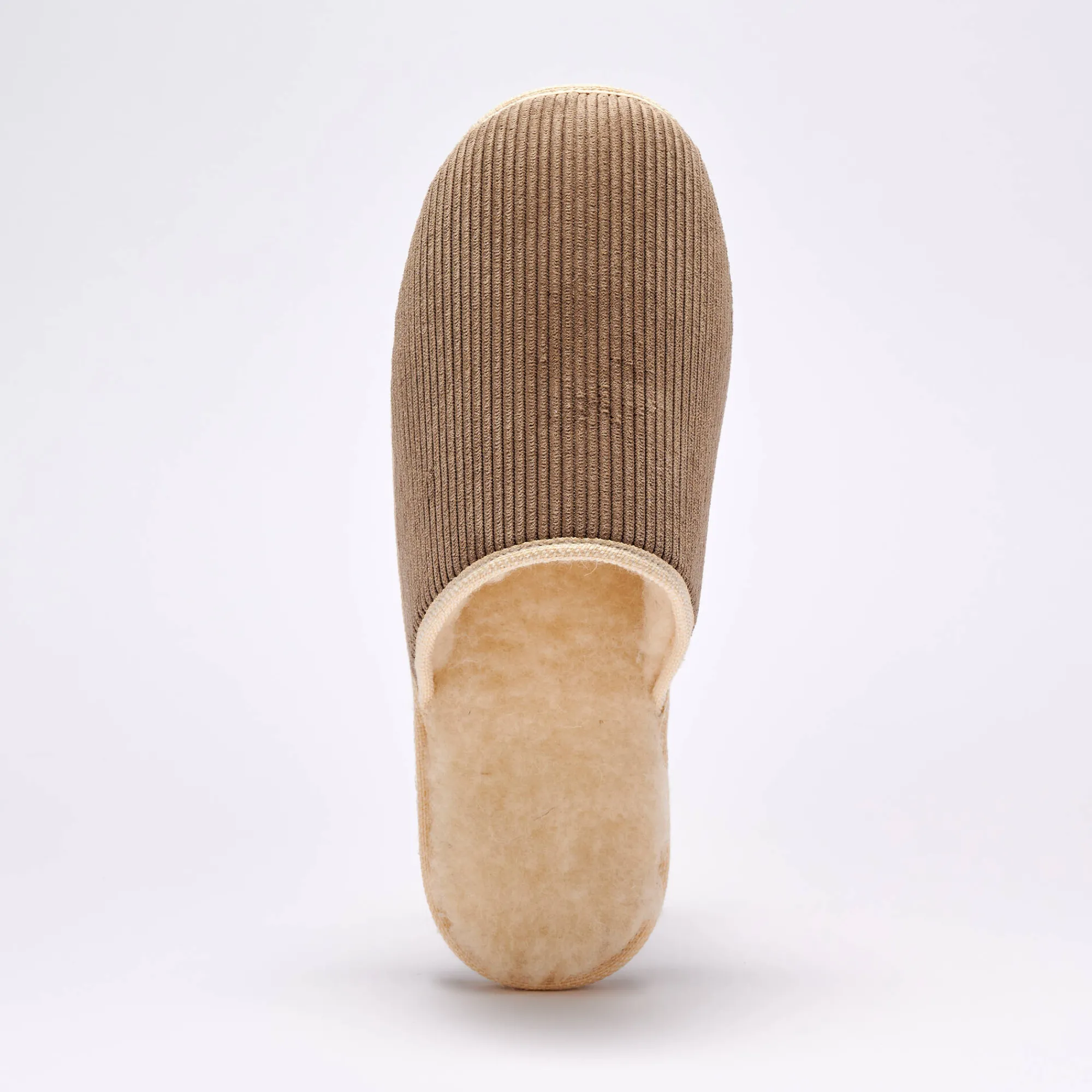 Schoenen|Schoenen Heren<Blancheporte Stille muiltjes in velours met wolvoering taupe