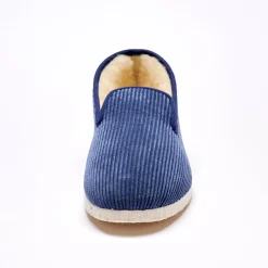 Schoenen|Schoenen Heren<Blancheporte Stille pantoffels in velours met wolvoering marineblauw