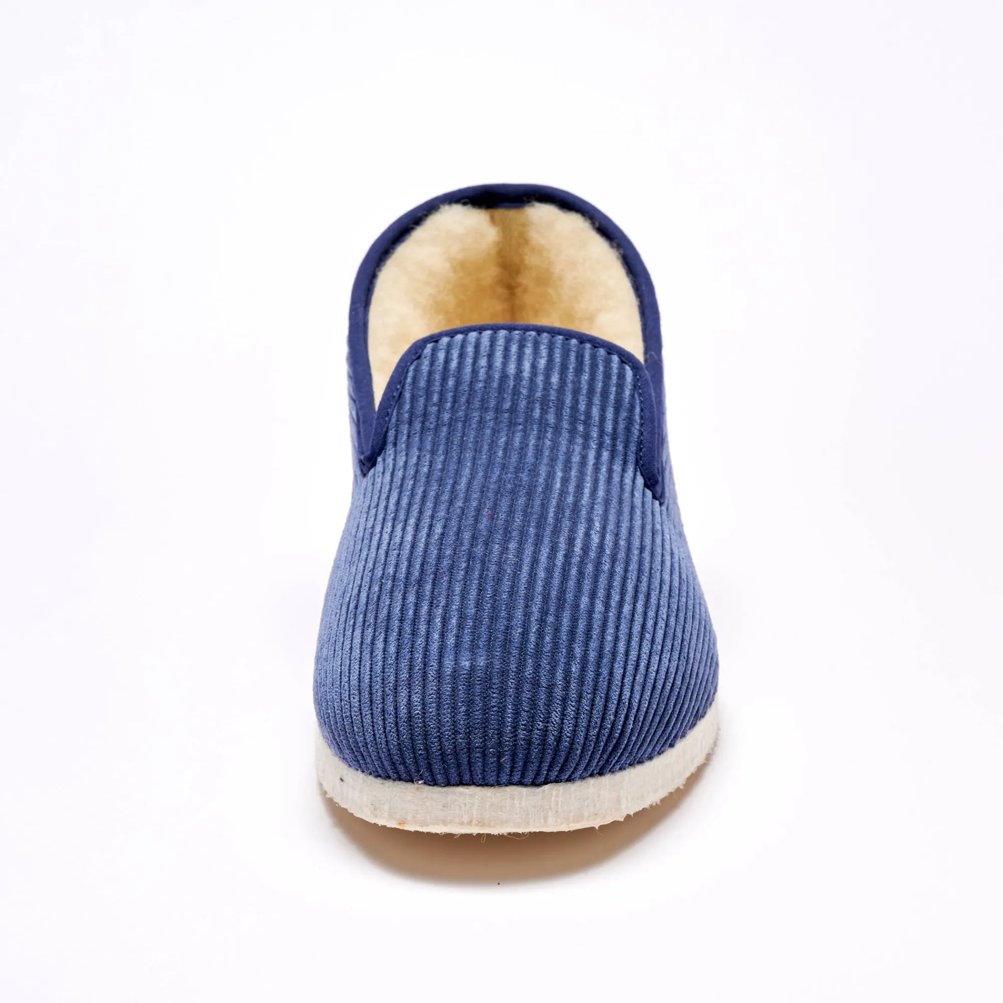 Schoenen|Schoenen Heren<Blancheporte Stille pantoffels in velours met wolvoering marineblauw