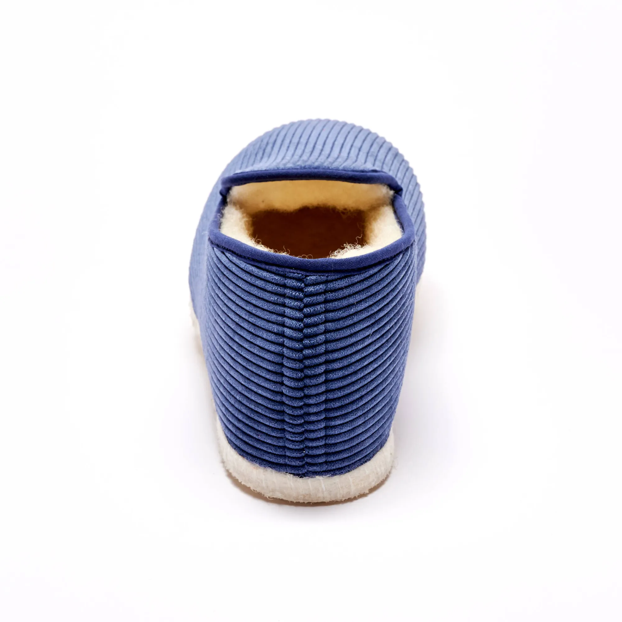 Schoenen|Schoenen Heren<Blancheporte Stille pantoffels in velours met wolvoering marineblauw