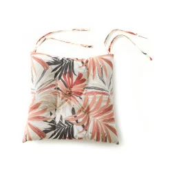 Stoelkussentje<Blancheporte Stoelkussen met bladprint - set van 2 roze / terracotta