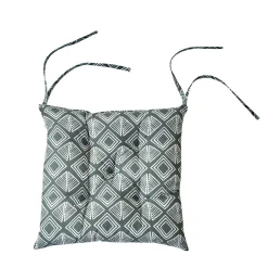Stoelkussentje<Blancheporte Stoelkussentje, geometrische print - set van 2 kaki / wit