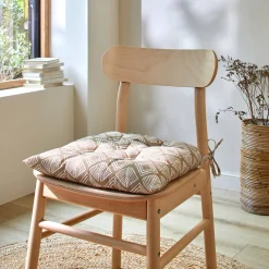 Stoelkussentje<Blancheporte Stoelkussentje, geometrische print - set van 2 beige / wit