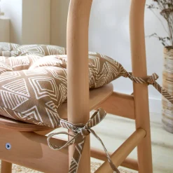 Stoelkussentje<Blancheporte Stoelkussentje, geometrische print - set van 2 beige / wit