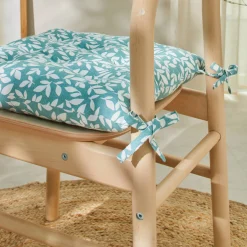 Stoelkussentje<Blancheporte Stoelkussentje met bladerenmotief - set van 2 cederhout