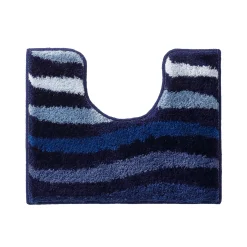 Badmatje<Blancheporte Streelzacht badmatje met zebramotief blauw