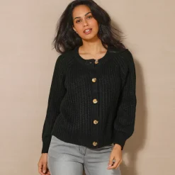 Trui En Vest<Blancheporte Streelzacht vest in patenttricot zwart