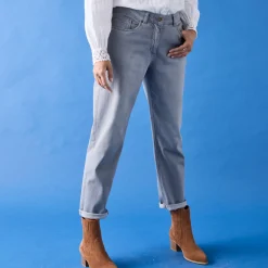Jeans<Blancheporte Stretch jeans in 'mom' model grijs
