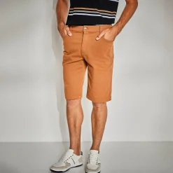 Short En Bermuda<Blancheporte Stretchbermuda met 5 zakken, elastische tailleband opzij karamel