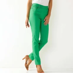 Broek<Blancheporte Stretchbroek met afslankende naden muntgroen