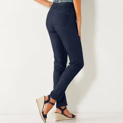 Broek<Blancheporte Stretchbroek met afslankende naden marine