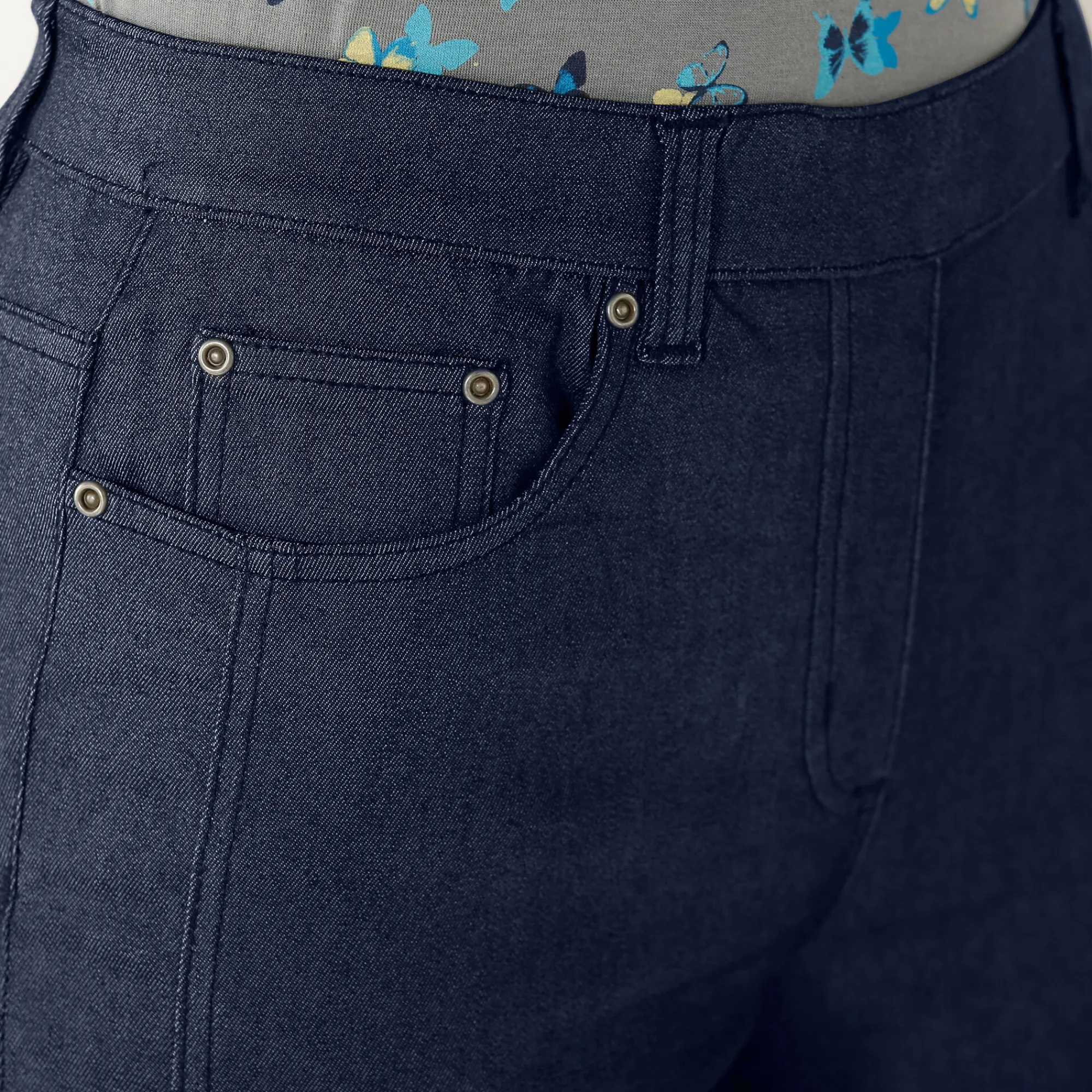 Broek<Blancheporte Stretchbroek met afslankende naden marine