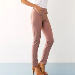 Broek<Blancheporte Stretchbroek met afslankende naden taupe