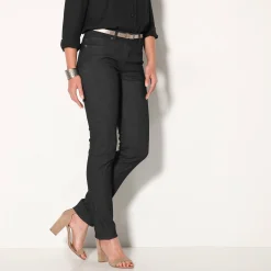 Broek<Blancheporte Stretchbroek met afslankende naden zwart