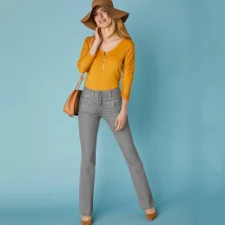 Jeans|Broek<Blancheporte Stretchjeans in bootcutmodel met hoge taille - binnenpijplengte 78 cm grijs