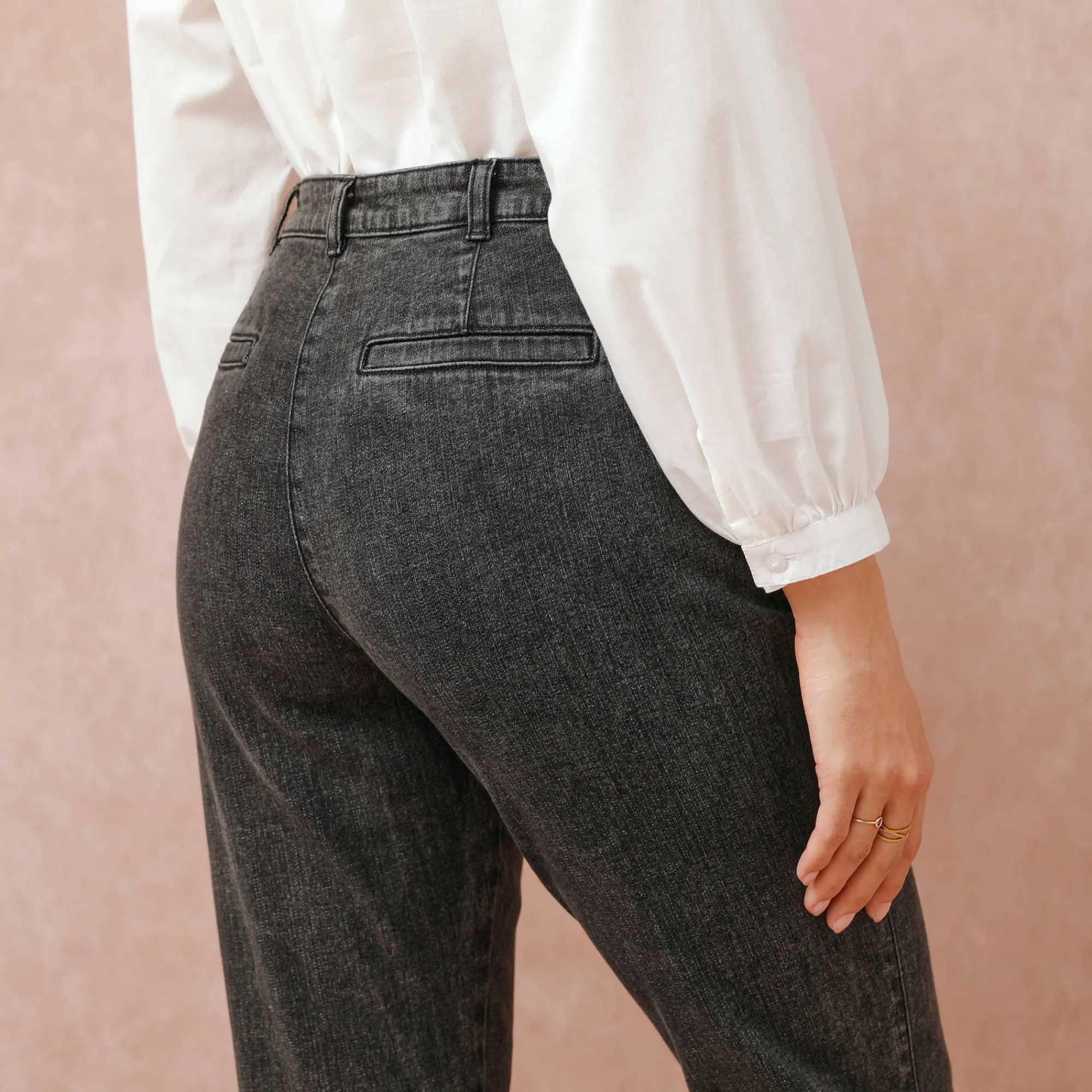 Jeans|Broek<Blancheporte Stretchjeans in 'mom' model, hoge taille used black