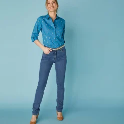 Jeans|Broek<Blancheporte Stretchjeans in recht model - kleine lengte stone