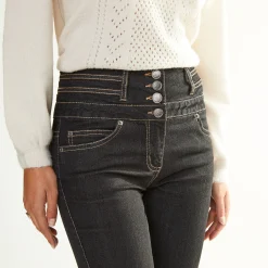 Jeans|Broek<Blancheporte Stretchjeans in recht model met hoge taille black