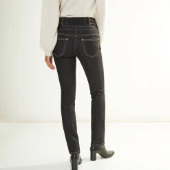 Jeans|Broek<Blancheporte Stretchjeans in recht model met hoge taille black