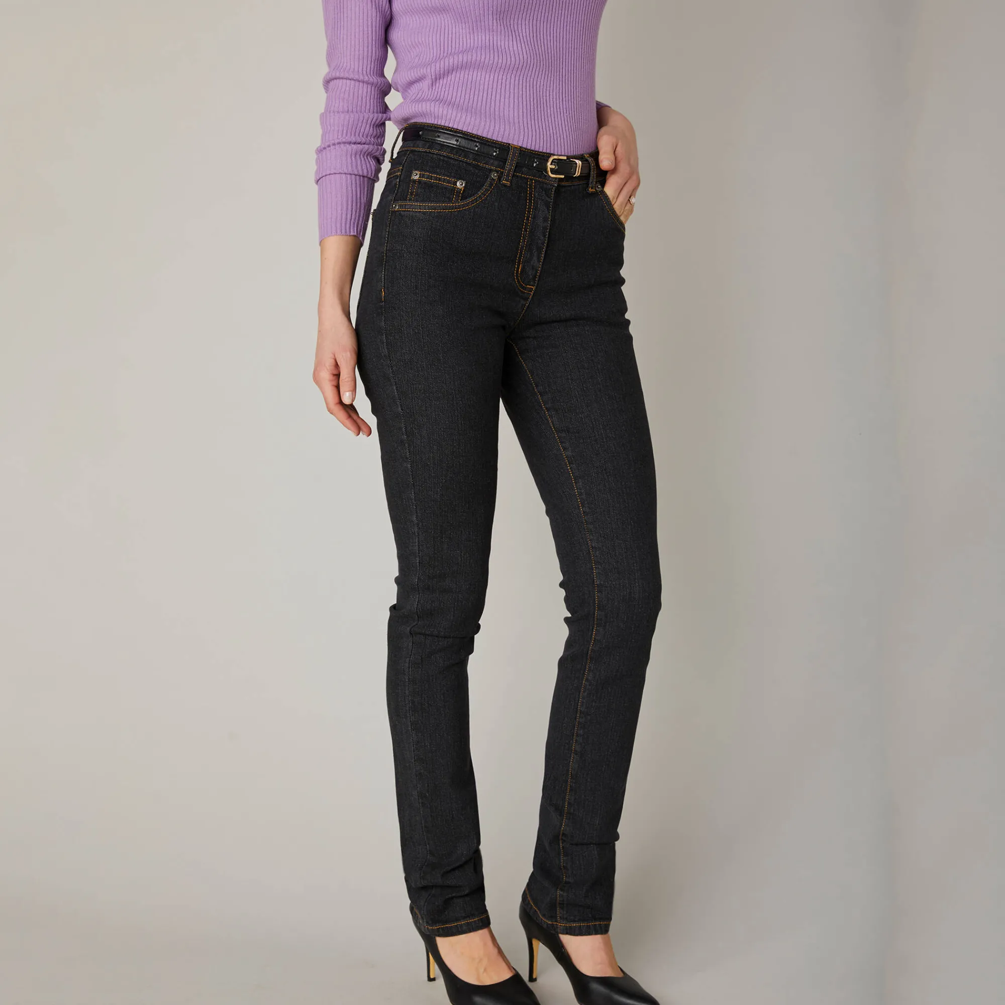 Jeans<Blancheporte Stretchjeans in recht model - kleine lengte black