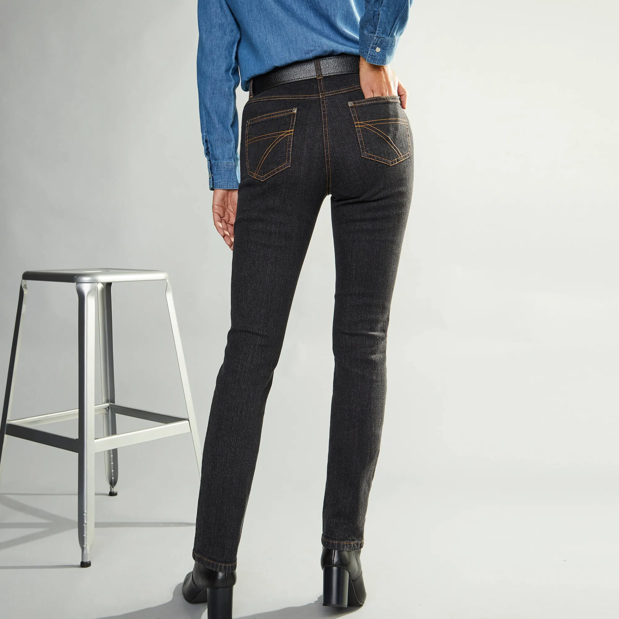 Jeans<Blancheporte Stretchjeans in recht model - gemiddelde lengte black