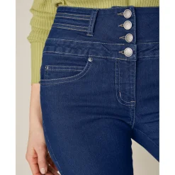 Jeans|Broek<Blancheporte Stretchjeans in recht model met hoge taille raw