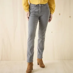 Jeans|Broek<Blancheporte Stretchjeans in recht model - gemiddelde lengte grijs