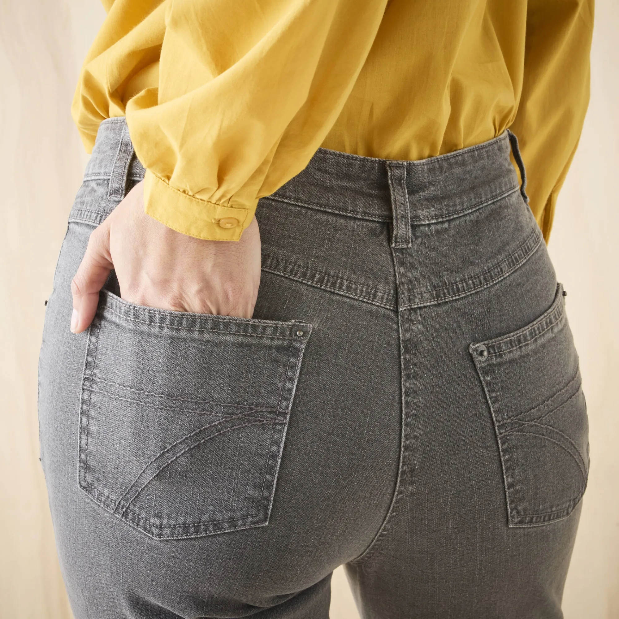 Jeans|Broek<Blancheporte Stretchjeans in recht model - gemiddelde lengte grijs