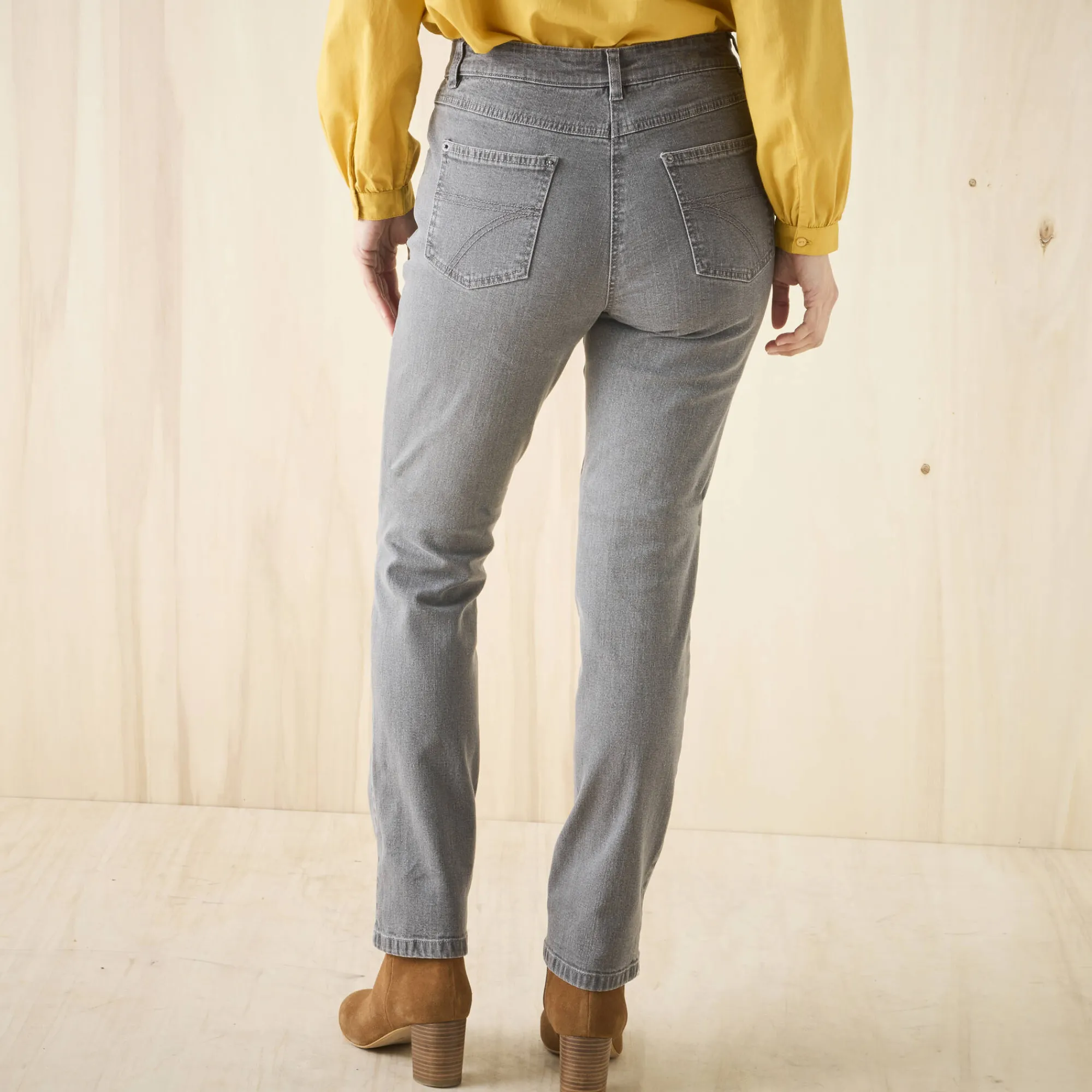 Jeans|Broek<Blancheporte Stretchjeans in recht model - gemiddelde lengte grijs