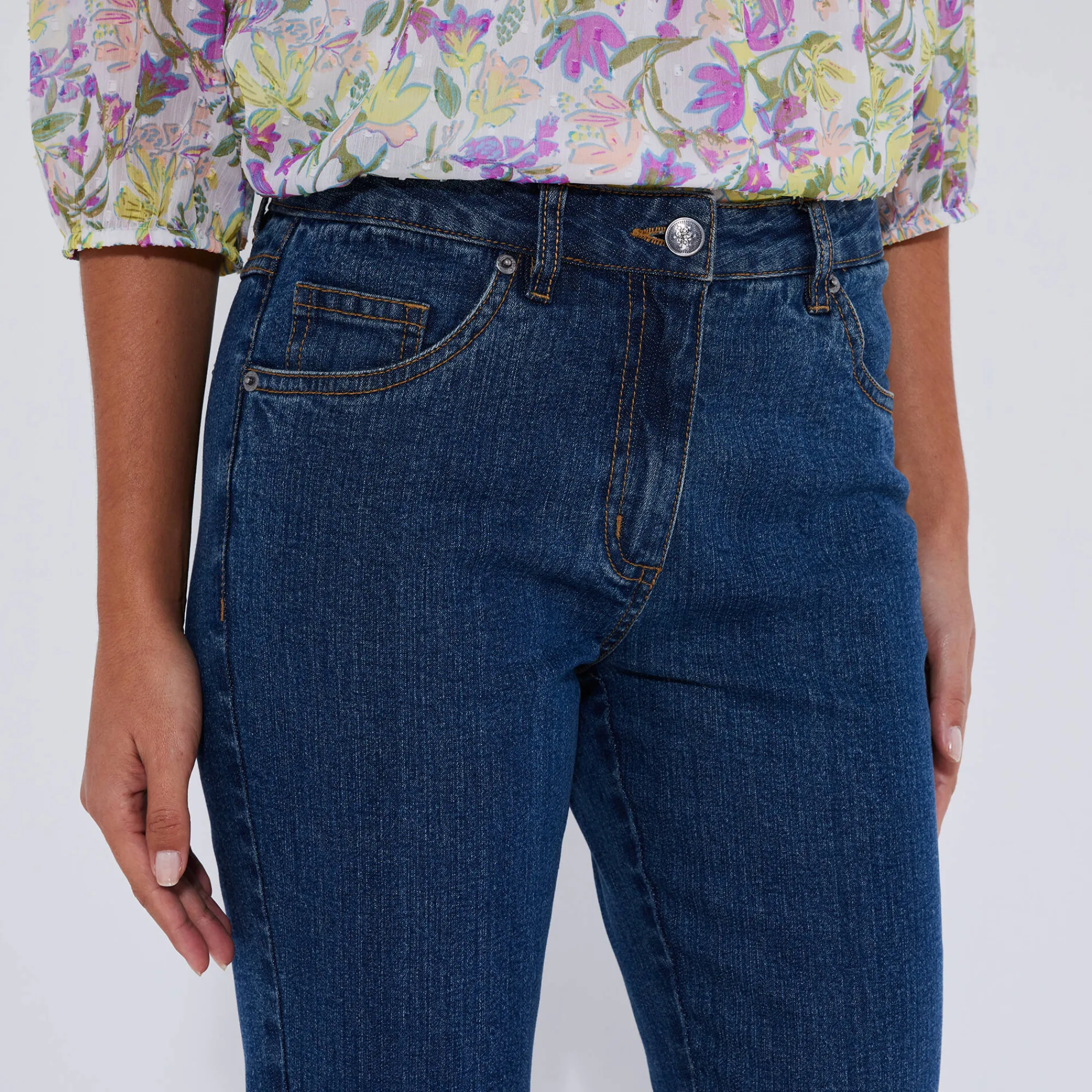 Jeans<Blancheporte Stretchjeans in recht model - gemiddelde lengte dark blue