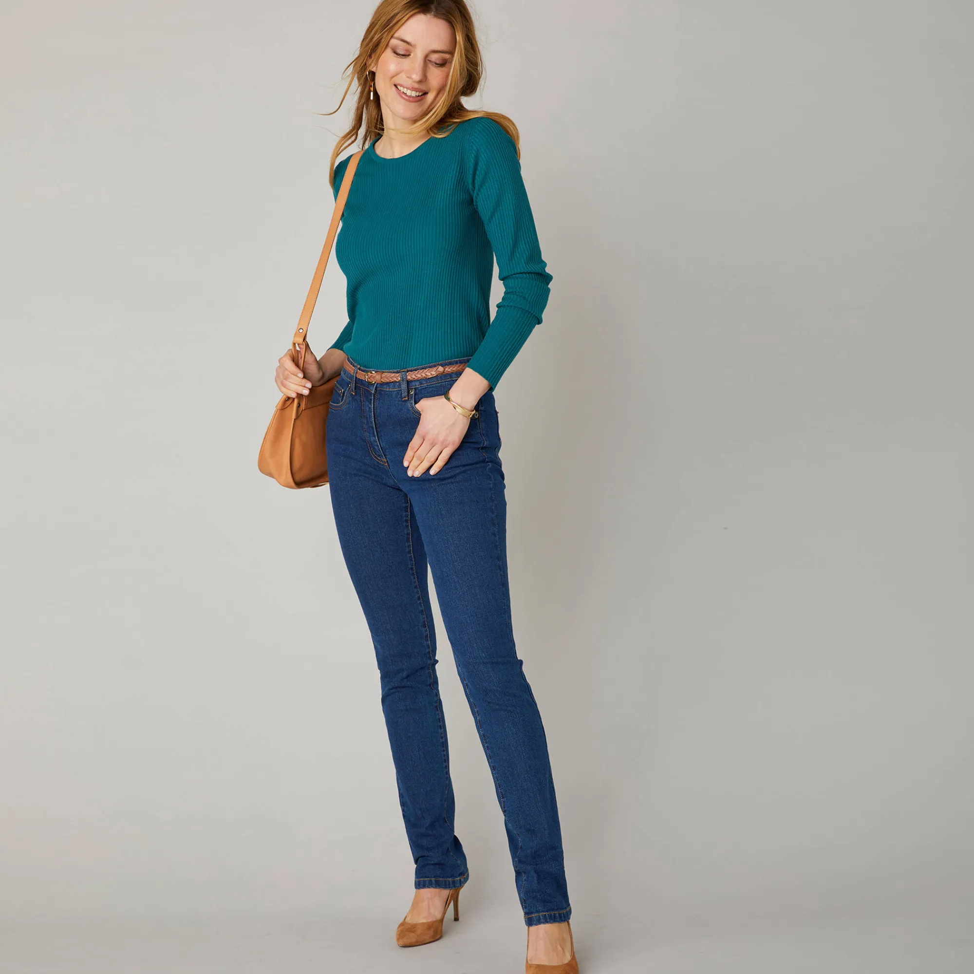 Jeans<Blancheporte Stretchjeans in recht model - gemiddelde lengte dark blue