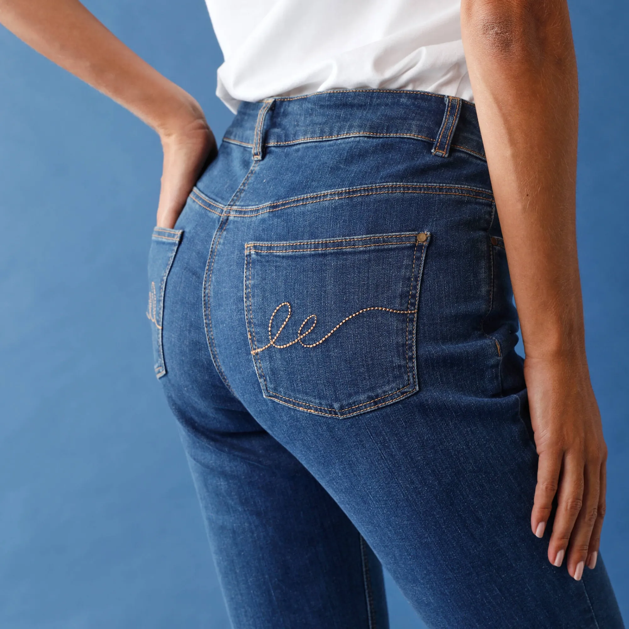 Jeans<Blancheporte Stretchjeans met recht model stone