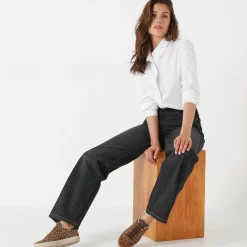 Jeans|Broek<Blancheporte Stretchjeans met ruim model, kleine lengte zwart
