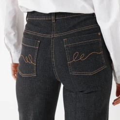 Jeans|Broek<Blancheporte Stretchjeans met ruim model, kleine lengte zwart