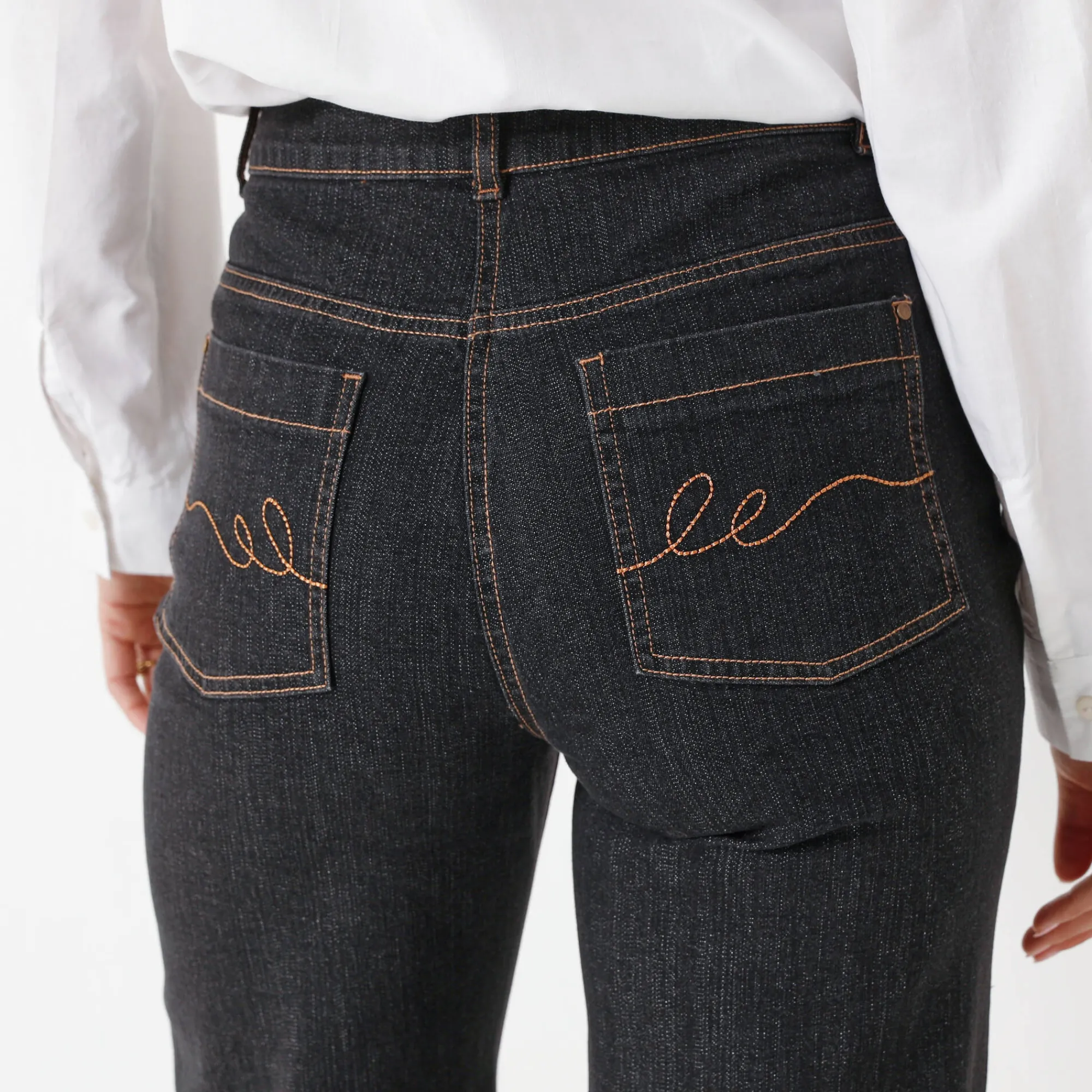 Jeans|Broek<Blancheporte Stretchjeans met ruim model, kleine lengte zwart