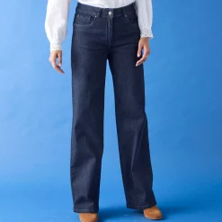 Jeans|Broek<Blancheporte Stretchjeans met ruim model, kleine lengte raw