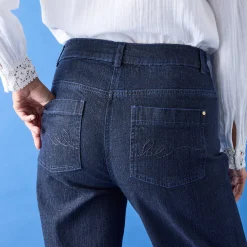 Jeans|Broek<Blancheporte Stretchjeans met ruim model, kleine lengte raw