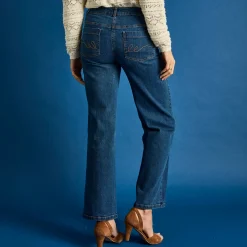 Jeans|Broek<Blancheporte Stretchjeans met ruim model, grote lengte stone