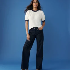 Jeans|Broek<Blancheporte Stretchjeans met ruim model, grote lengte raw