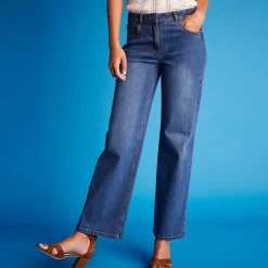 Jeans<Blancheporte Stretchjeans met ruim model, kleine lengte stone