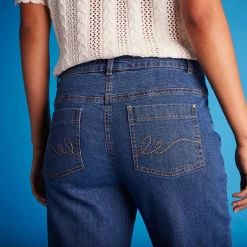Jeans<Blancheporte Stretchjeans met ruim model, kleine lengte stone