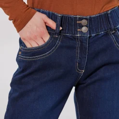 Jeans|Broek<Blancheporte Stretchjeans 'mom' model met elastische taille dark blue