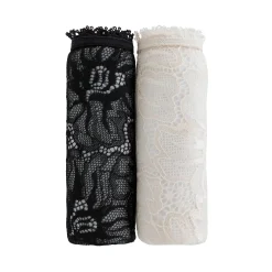 Slip En Shorty<Blancheporte String in microvezel en stretchkant - set van 2 zwart + ivoorkleur
