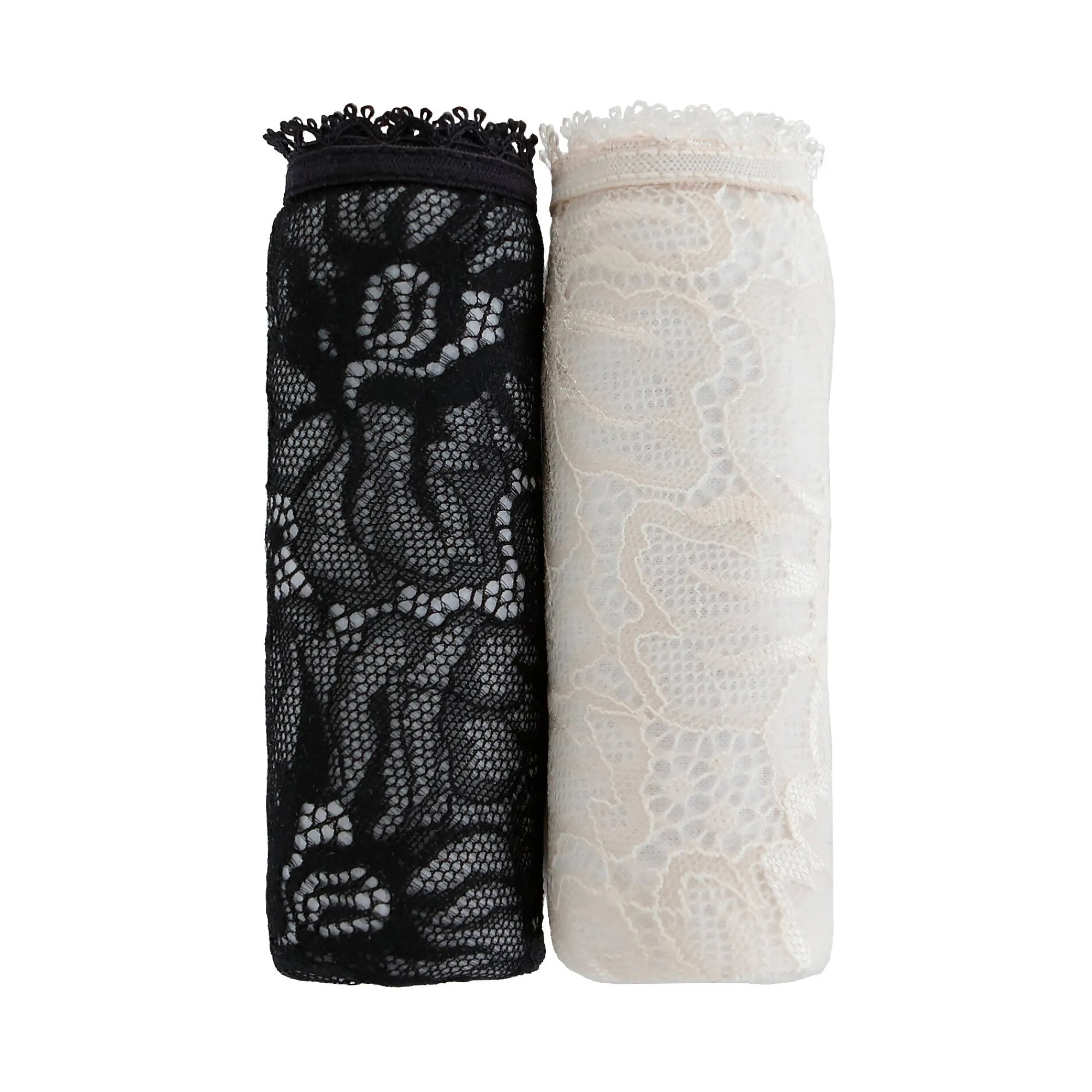 Slip En Shorty<Blancheporte String in microvezel en stretchkant - set van 2 zwart + ivoorkleur