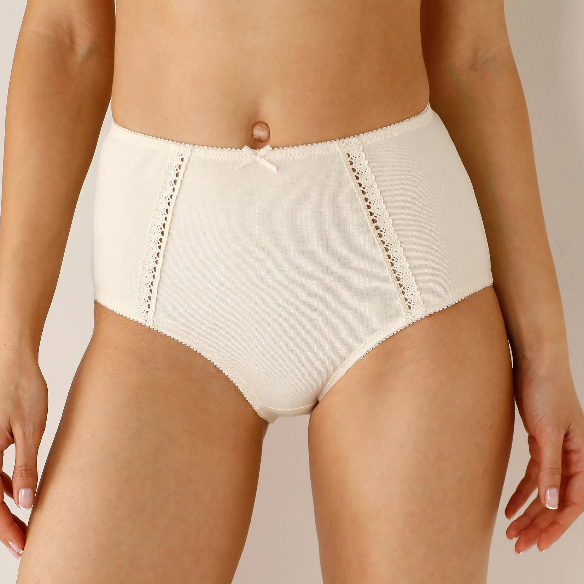 Slip En Shorty<Blancheporte Super maxislip in katoen - set van 2 ivoorkleur + grijsroze