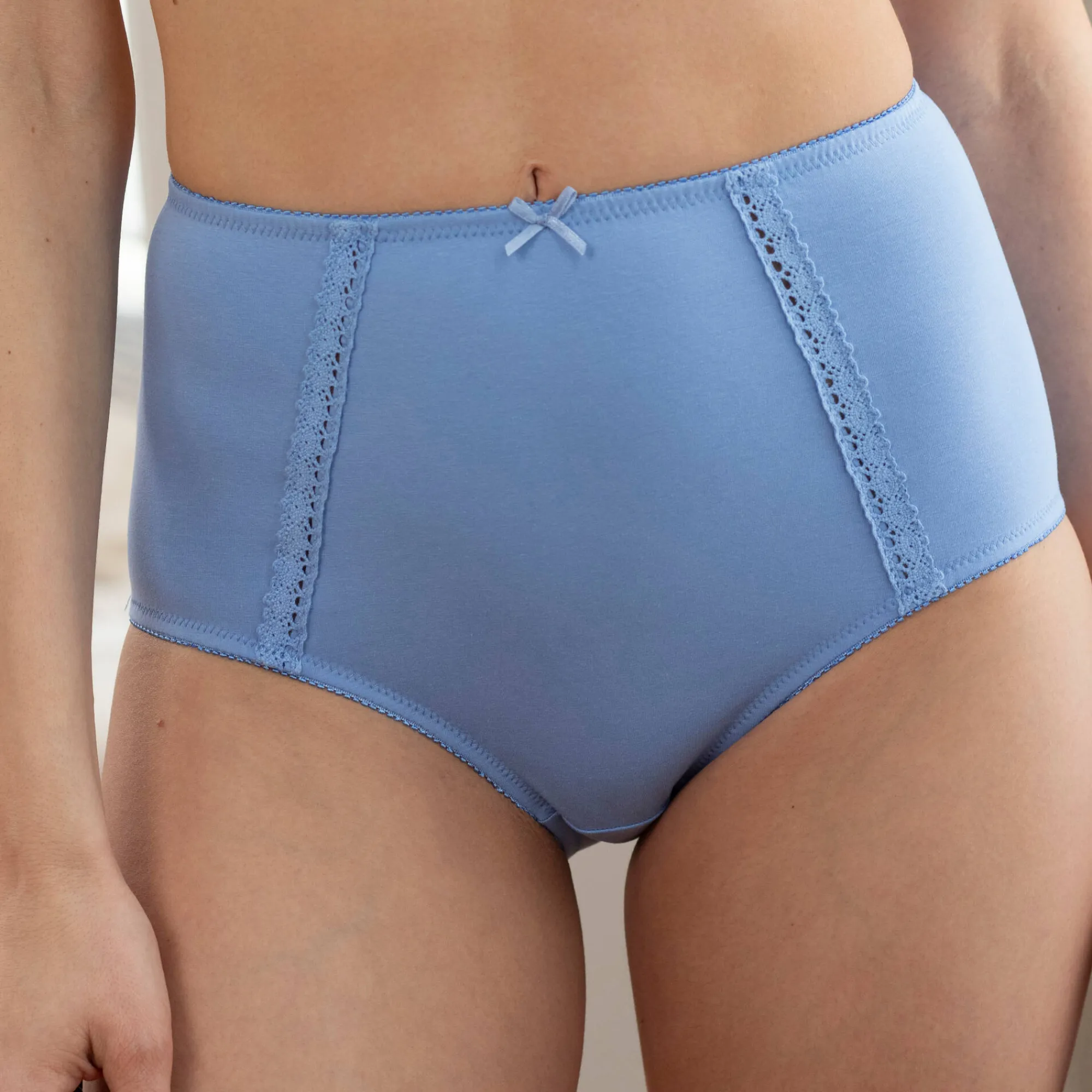 Slip En Shorty<Blancheporte Super maxislip in katoen - set van 2 blauw + parma