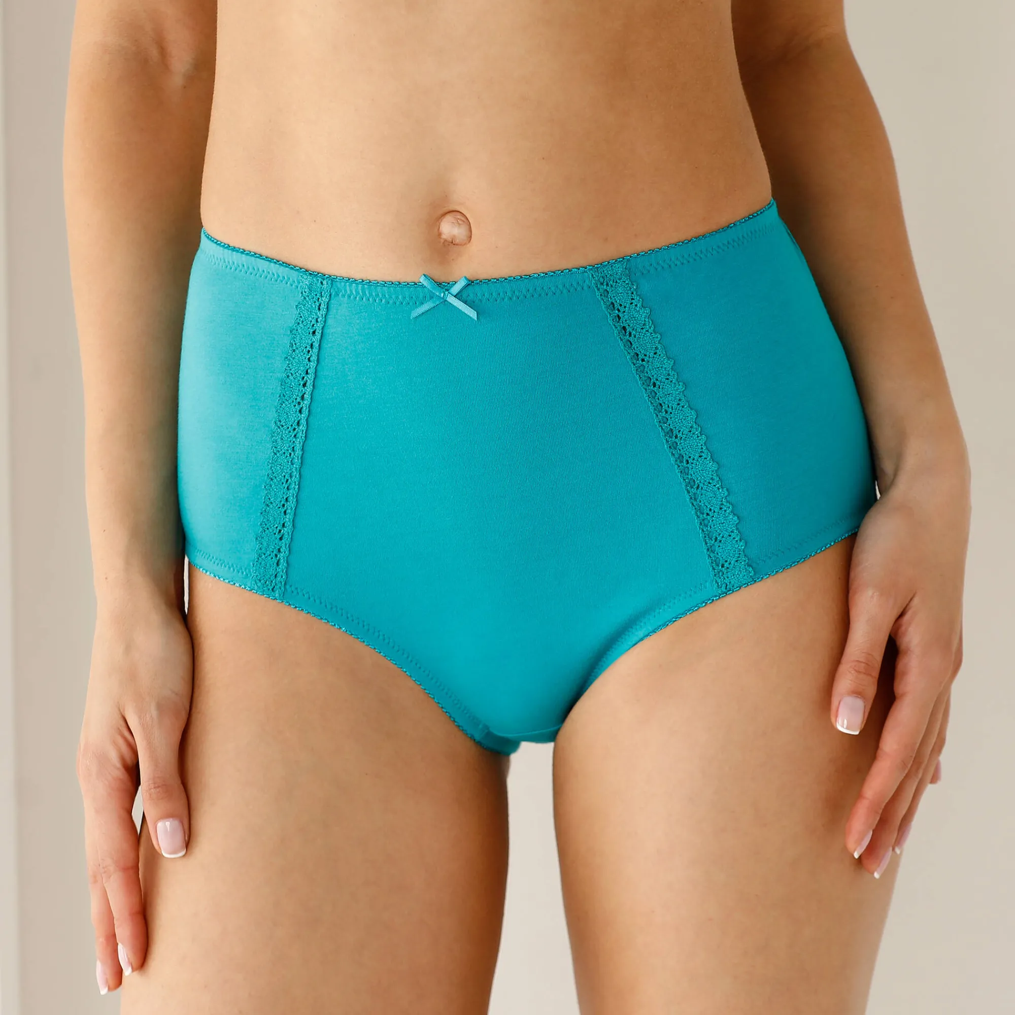 Slip En Shorty<Blancheporte Super maxislip in katoen - set van 2 smaragd + marine
