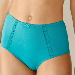 Slip En Shorty<Blancheporte Super maxislip in katoen - set van 2 smaragd + marine
