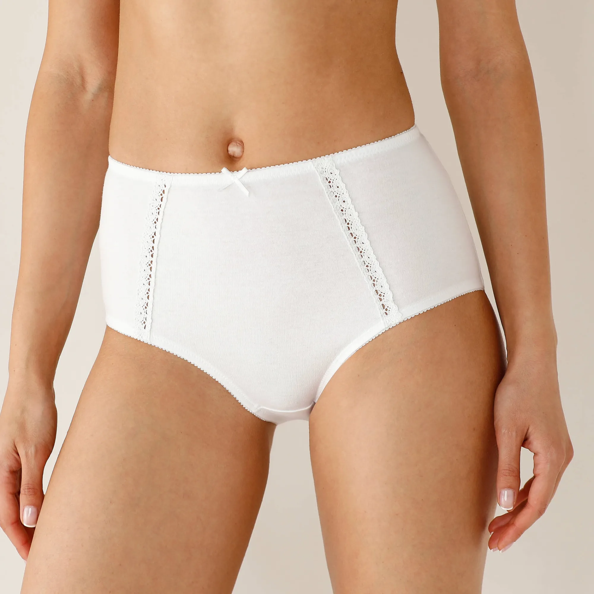 Slip En Shorty<Blancheporte Super maxislip in katoen - set van 2 wit + zwart